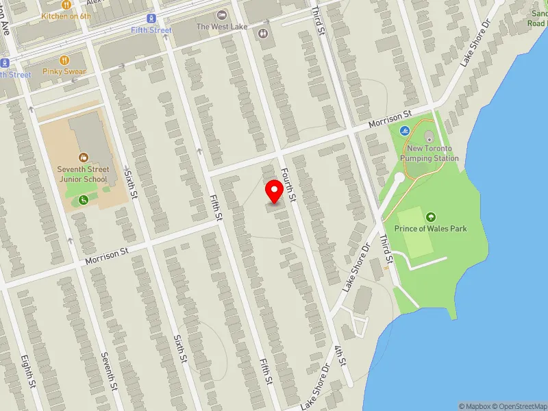 RentSafeTO apartment evaluation map view of 50 FOURTH ST in Etobicoke-Lakeshore, Toronto