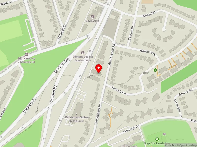 RentSafeTO apartment evaluation map view of 50 GLEN EVEREST RD in Scarborough Southwest, Toronto