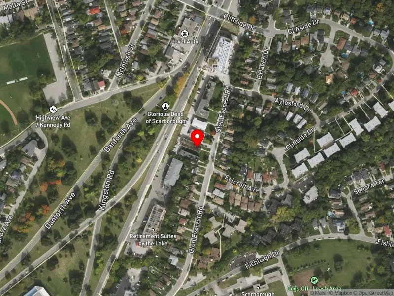 RentSafeTO apartment evaluation satellite view of 50 GLEN EVEREST RD in Scarborough Southwest, Toronto