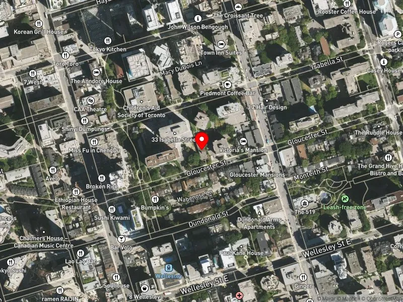 RentSafeTO apartment evaluation satellite view of 50 GLOUCESTER ST in Toronto Centre, Toronto