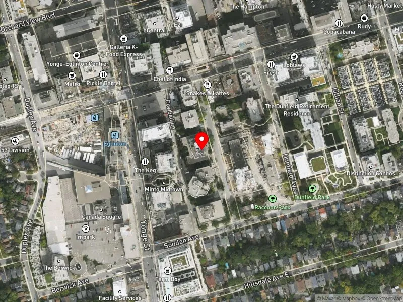 RentSafeTO apartment evaluation satellite view of 50 HOLLY ST in Toronto-St. Paul's, Toronto