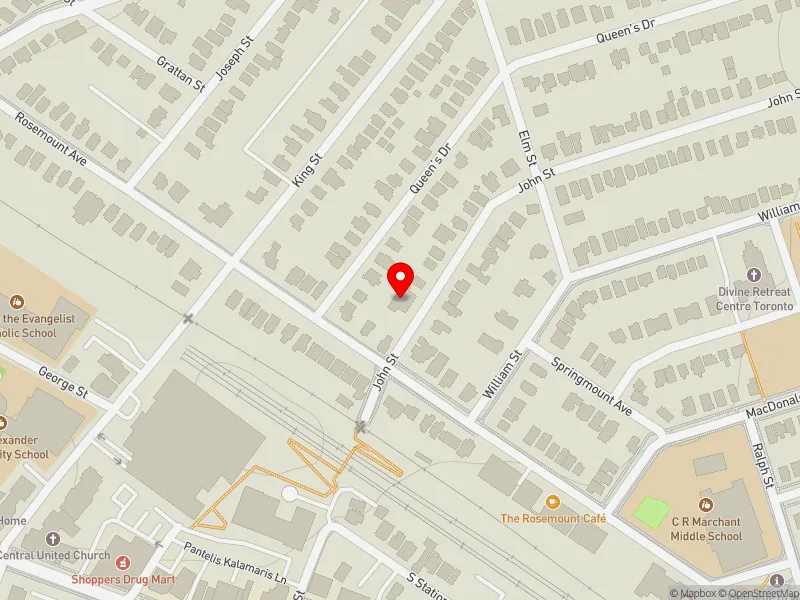 RentSafeTO apartment evaluation map view of 50 JOHN ST in York South-Weston, Toronto