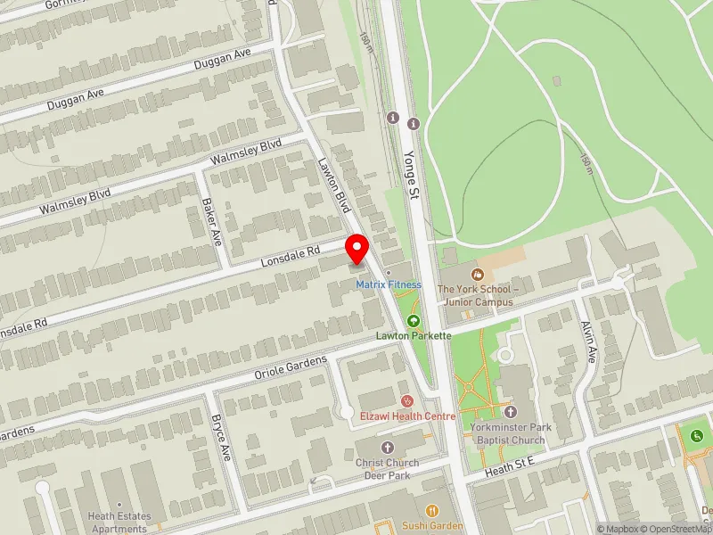 RentSafeTO apartment evaluation map view of 50 LAWTON BLVD in Toronto-St. Paul's, Toronto