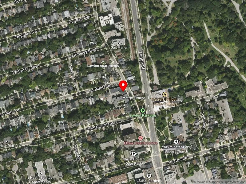 RentSafeTO apartment evaluation satellite view of 50 LAWTON BLVD in Toronto-St. Paul's, Toronto