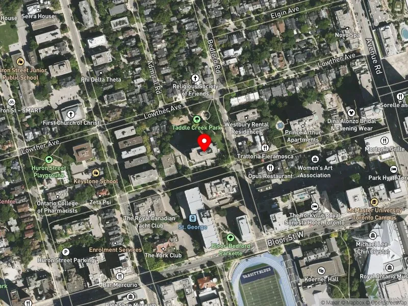 RentSafeTO apartment evaluation satellite view of 50 PRINCE ARTHUR AVE in University-Rosedale, Toronto
