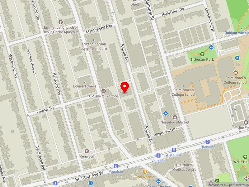 RentSafeTO apartment evaluation map view of 50 RAGLAN AVE in Toronto-St. Paul's, Toronto