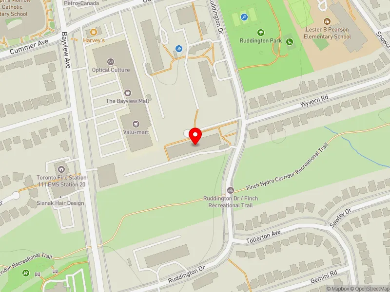 RentSafeTO apartment evaluation map view of 50 RUDDINGTON DR in Don Valley North, Toronto