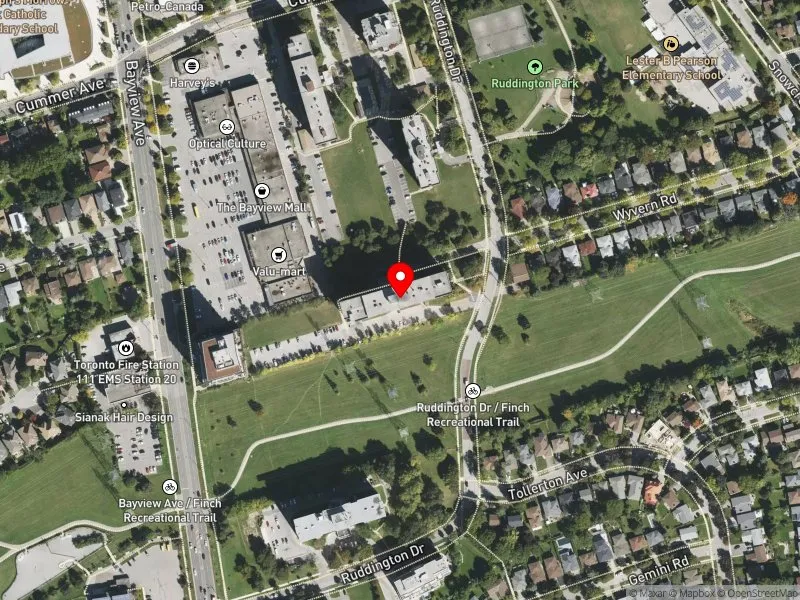 RentSafeTO apartment evaluation satellite view of 50 RUDDINGTON DR in Don Valley North, Toronto