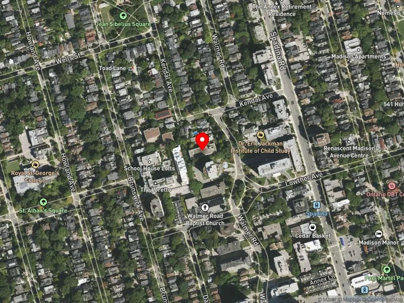 RentSafeTO apartment evaluation satellite view of 50 WALMER RD in University-Rosedale, Toronto