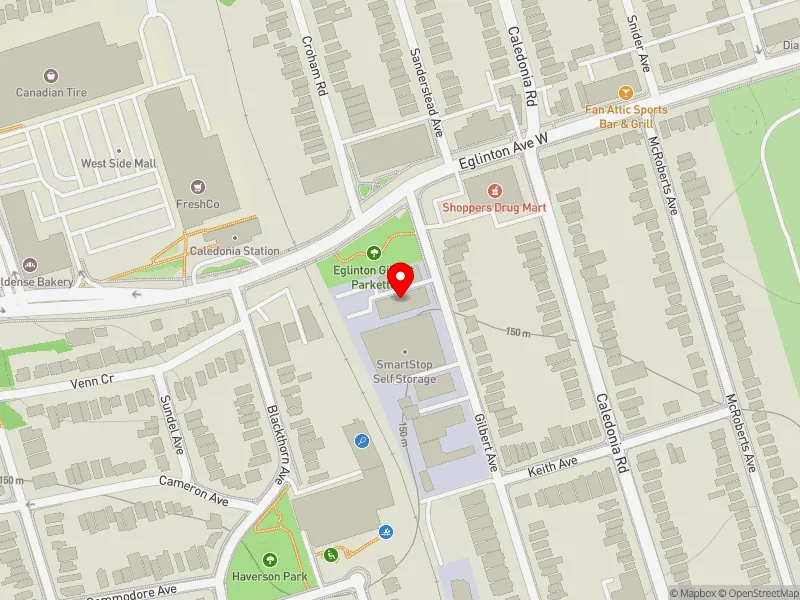 RentSafeTO apartment evaluation map view of 500 GILBERT AVE in Davenport, Toronto