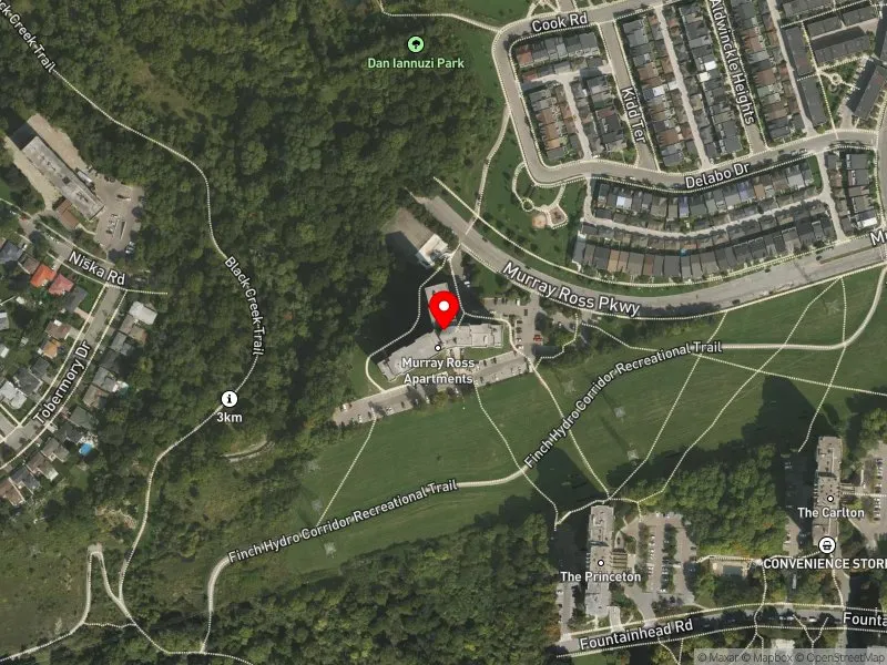 RentSafeTO apartment evaluation satellite view of 500 MURRAY ROSS PKWY in Humber River-Black Creek, Toronto