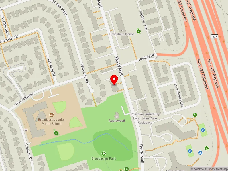 RentSafeTO apartment evaluation map view of 500 THE WEST MALL in Etobicoke Centre, Toronto