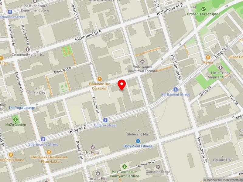 RentSafeTO apartment evaluation map view of 501 ADELAIDE ST E in Toronto Centre, Toronto