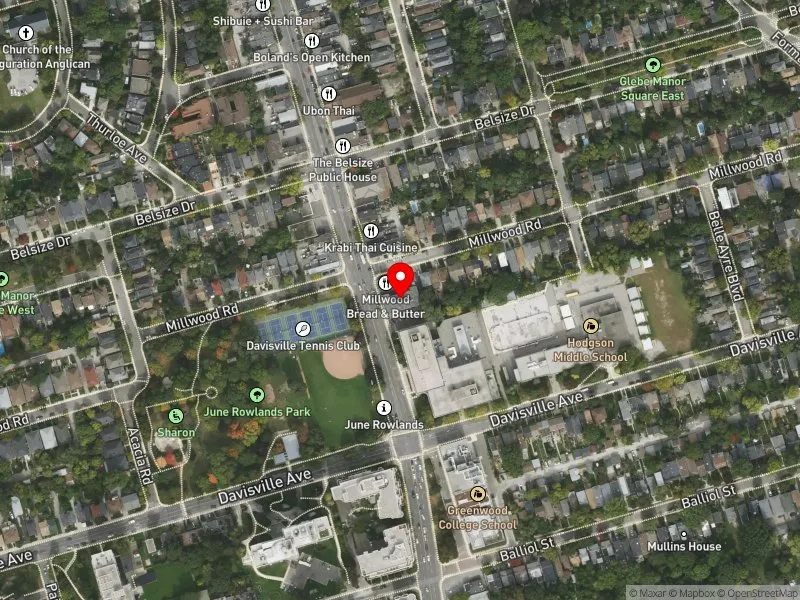 RentSafeTO apartment evaluation satellite view of 501 MOUNT PLEASANT RD in Don Valley West, Toronto