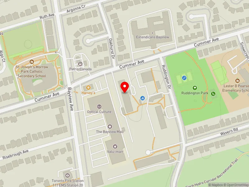 RentSafeTO apartment evaluation map view of 505 CUMMER AVE in Don Valley North, Toronto