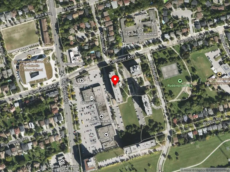RentSafeTO apartment evaluation satellite view of 505 CUMMER AVE in Don Valley North, Toronto