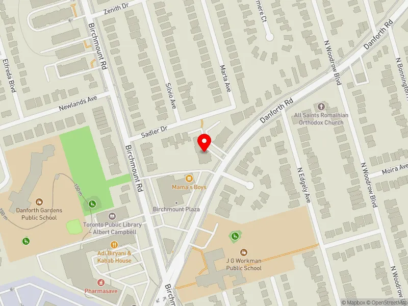 RentSafeTO apartment evaluation map view of 506 DANFORTH RD in Scarborough Southwest, Toronto