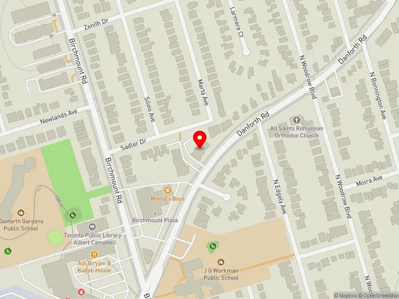 RentSafeTO apartment evaluation map view of 508 DANFORTH RD in Scarborough Southwest, Toronto