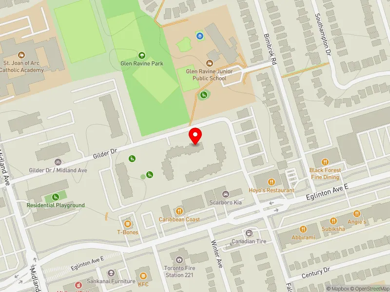 RentSafeTO apartment evaluation map view of 51 GILDER DR in Scarborough Centre, Toronto