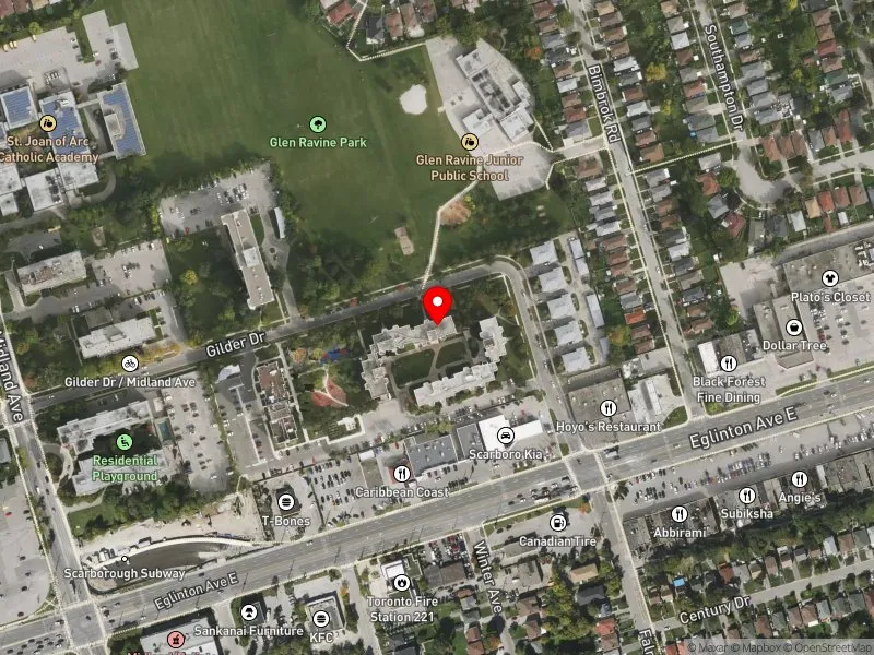 RentSafeTO apartment evaluation satellite view of 51 GILDER DR in Scarborough Centre, Toronto