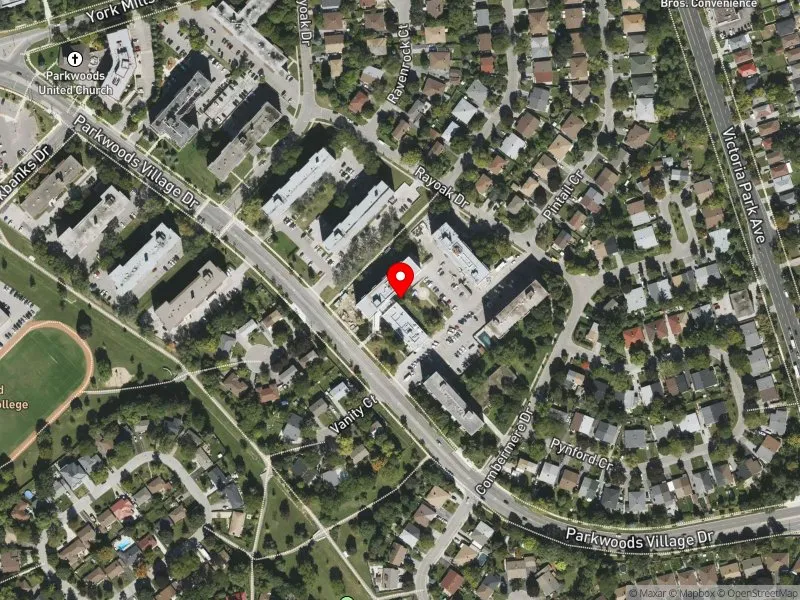 RentSafeTO apartment evaluation satellite view of 51 PARKWOODS VILLAGE DR in Don Valley East, Toronto