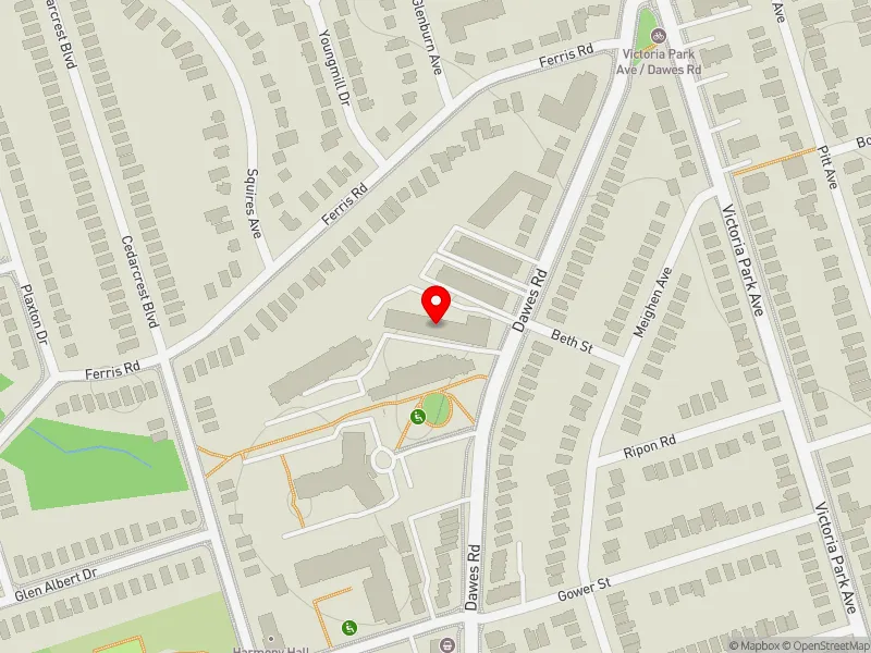 RentSafeTO apartment evaluation map view of 510 DAWES RD in Beaches-East York, Toronto