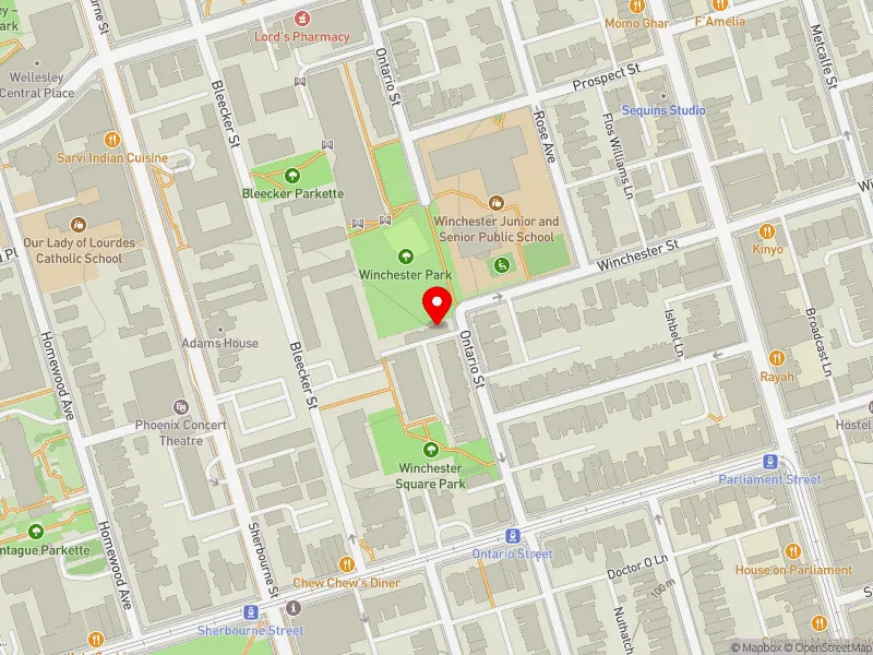 RentSafeTO apartment evaluation map view of 510 ONTARIO ST in Toronto Centre, Toronto
