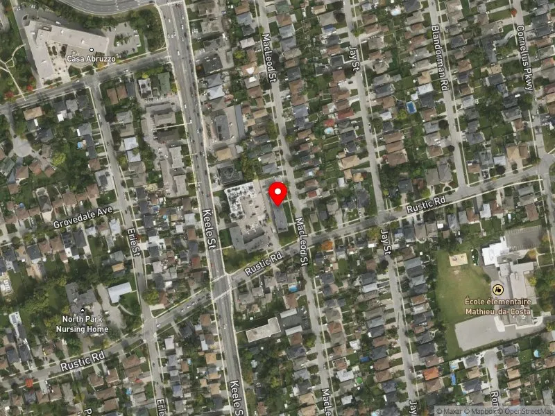 RentSafeTO apartment evaluation satellite view of 512 RUSTIC RD in York South-Weston, Toronto