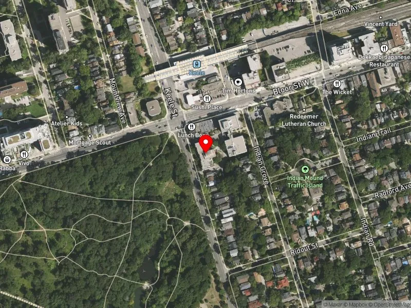 RentSafeTO apartment evaluation satellite view of 515 PARKSIDE DR in Parkdale-High Park, Toronto