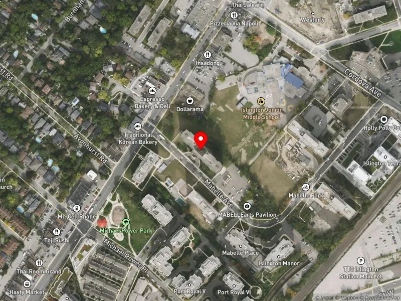 RentSafeTO apartment evaluation satellite view of 52 MABELLE AVE in Etobicoke-Lakeshore, Toronto