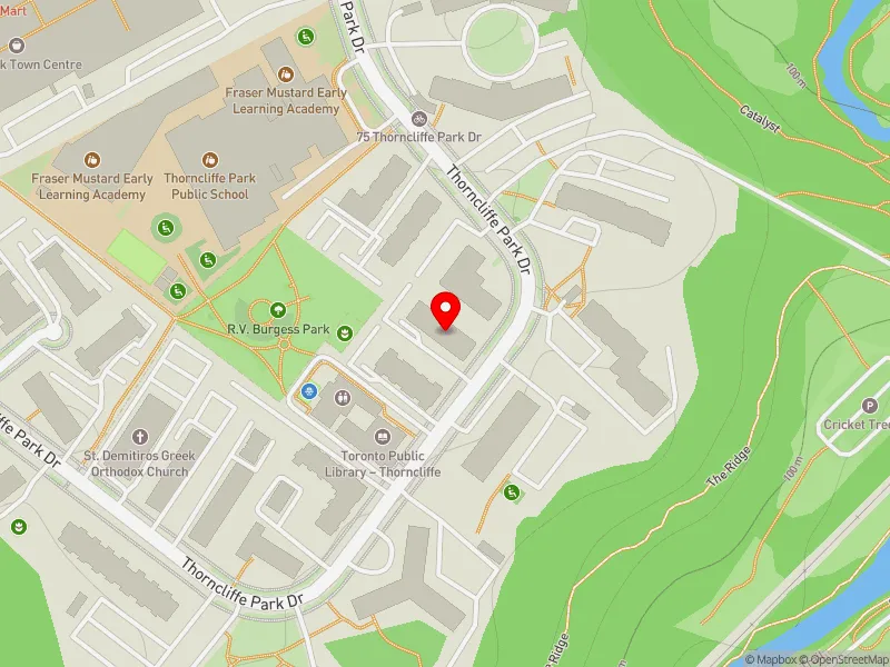 RentSafeTO apartment evaluation map view of 52 THORNCLIFFE PARK DR in Don Valley West, Toronto