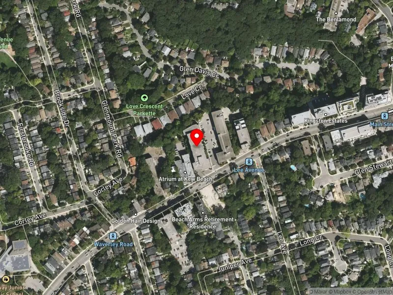 RentSafeTO apartment evaluation satellite view of 520 KINGSTON RD in Beaches-East York, Toronto