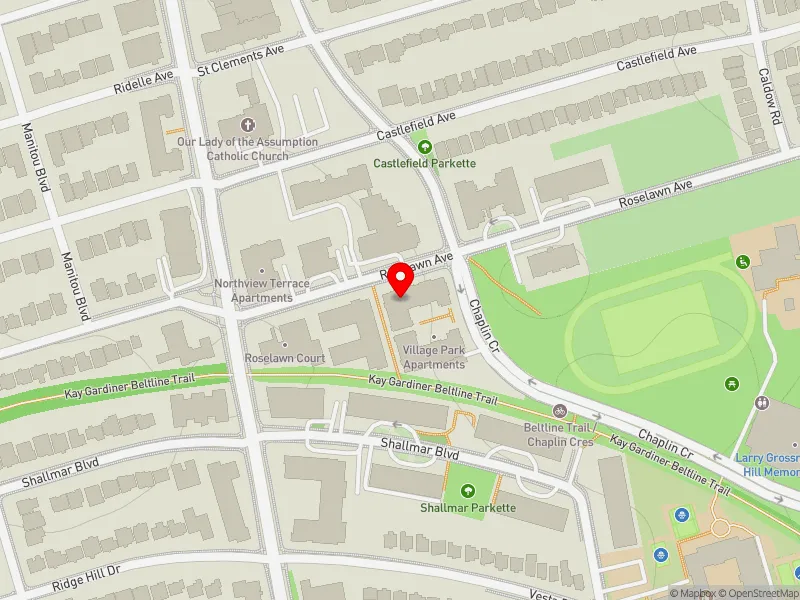 RentSafeTO apartment evaluation map view of 525 CHAPLIN CRES in Eglinton-Lawrence, Toronto