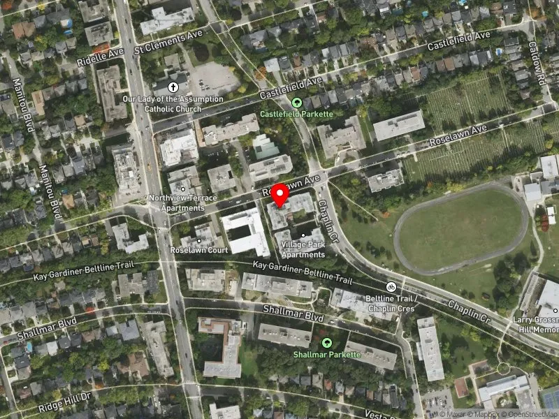 RentSafeTO apartment evaluation satellite view of 525 CHAPLIN CRES in Eglinton-Lawrence, Toronto