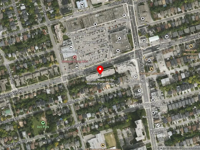 RentSafeTO apartment evaluation satellite view of 525 LAWRENCE AVE W in Eglinton-Lawrence, Toronto