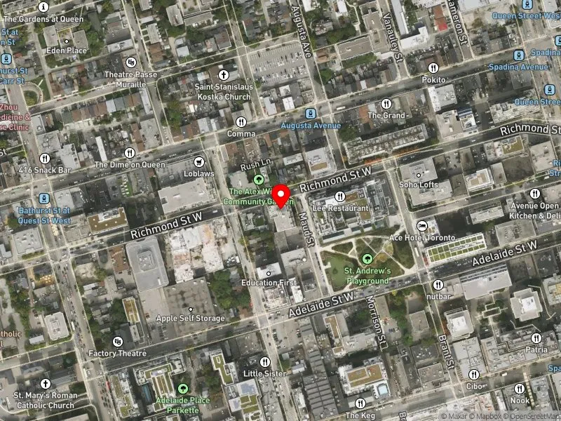 RentSafeTO apartment evaluation satellite view of 525 RICHMOND ST W in Spadina-Fort York, Toronto