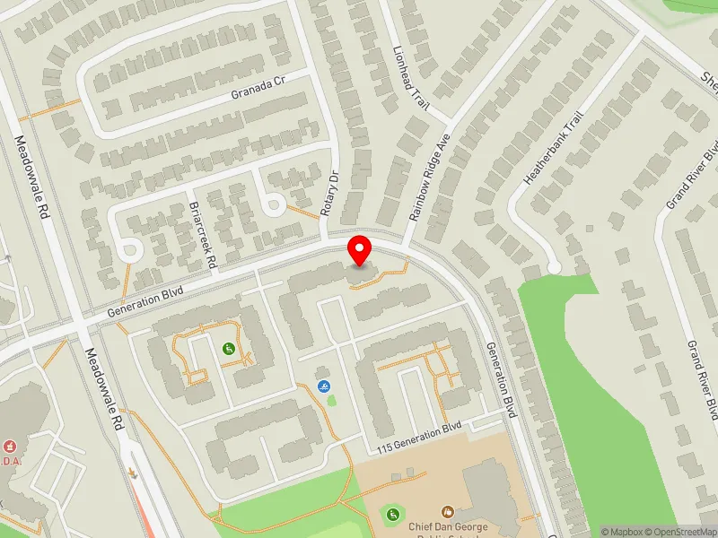 RentSafeTO apartment evaluation map view of 53 GENERATION BLVD in Scarborough-Rouge Park, Toronto