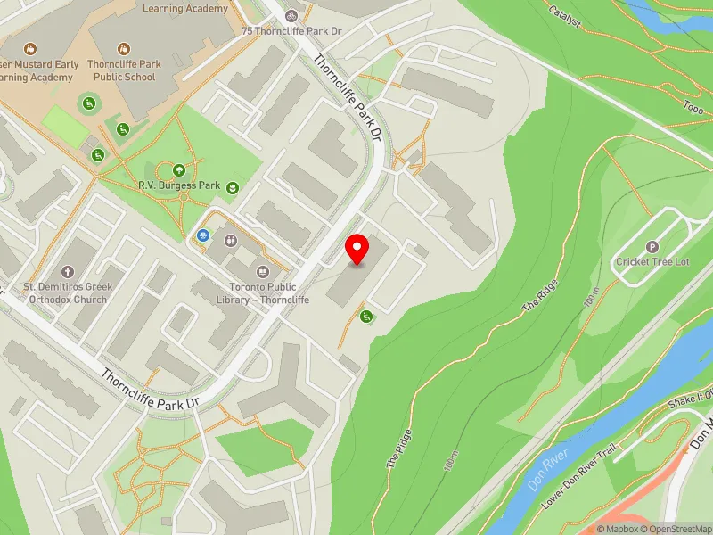 RentSafeTO apartment evaluation map view of 53 THORNCLIFFE PARK DR in Don Valley West, Toronto