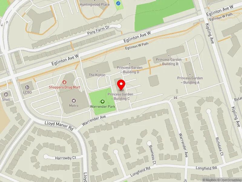 RentSafeTO apartment evaluation map view of 53 WARRENDER AVE in Etobicoke Centre, Toronto