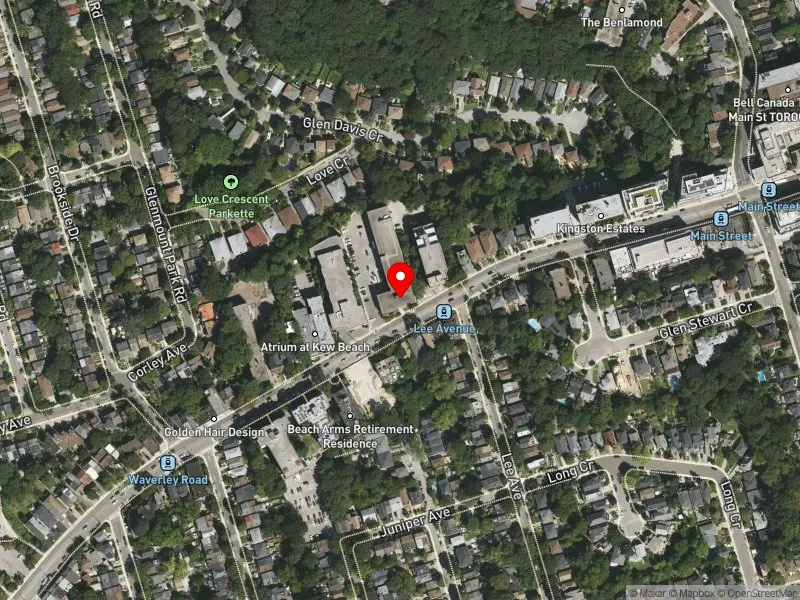 RentSafeTO apartment evaluation satellite view of 530 KINGSTON RD in Beaches-East York, Toronto