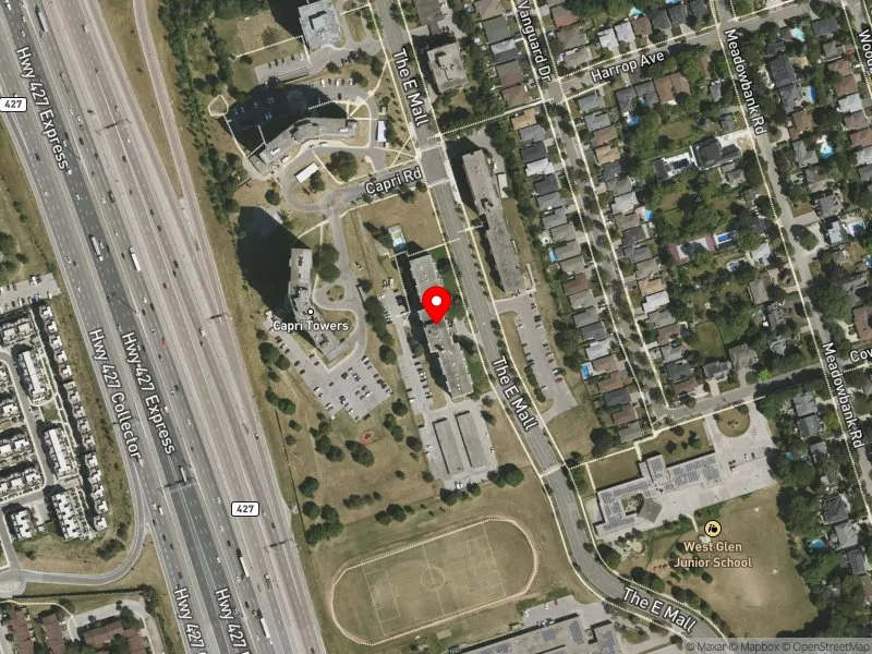 RentSafeTO apartment evaluation satellite view of 530 THE EAST MALL in Etobicoke Centre, Toronto