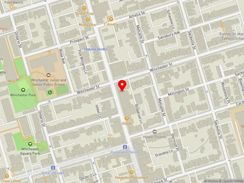 RentSafeTO apartment evaluation map view of 531-535 PARLIAMENT ST in Toronto Centre, Toronto