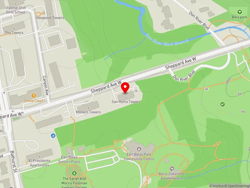 RentSafeTO apartment evaluation map view of 535 SHEPPARD AVE W in York Centre, Toronto