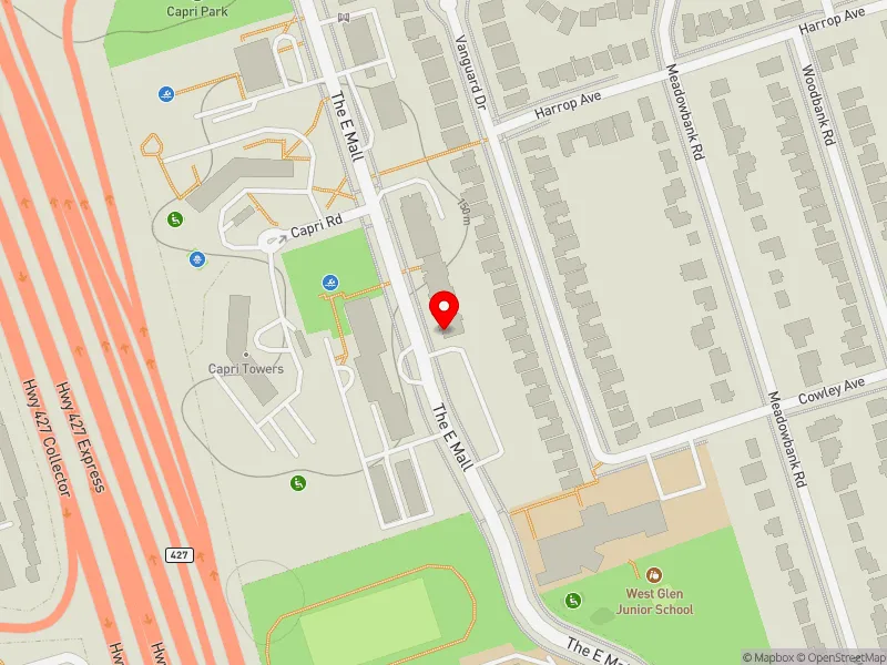 RentSafeTO apartment evaluation map view of 535 THE EAST MALL in Etobicoke Centre, Toronto