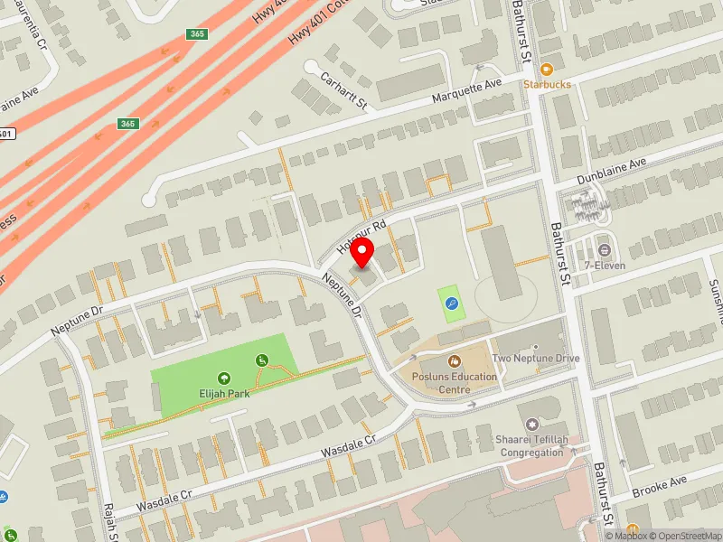 RentSafeTO apartment evaluation map view of 54 NEPTUNE DR in Eglinton-Lawrence, Toronto