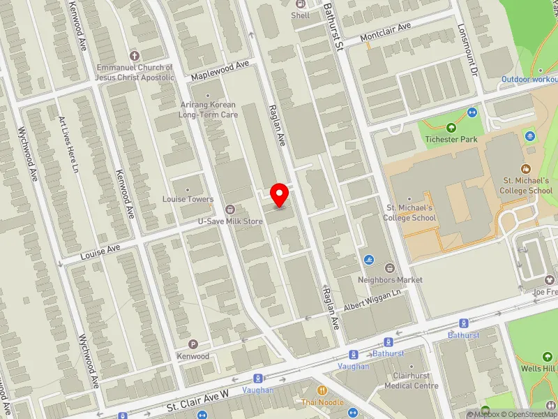 RentSafeTO apartment evaluation map view of 54 RAGLAN AVE in Toronto-St. Paul's, Toronto