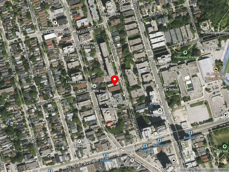 RentSafeTO apartment evaluation satellite view of 54 RAGLAN AVE in Toronto-St. Paul's, Toronto