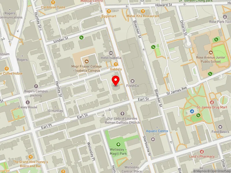 RentSafeTO apartment evaluation map view of 540 SHERBOURNE ST in Toronto Centre, Toronto