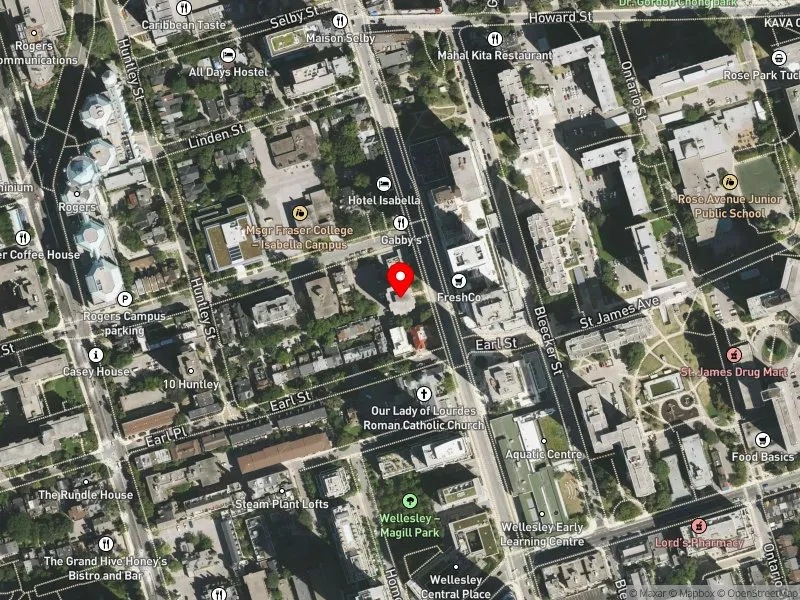 RentSafeTO apartment evaluation satellite view of 540 SHERBOURNE ST in Toronto Centre, Toronto