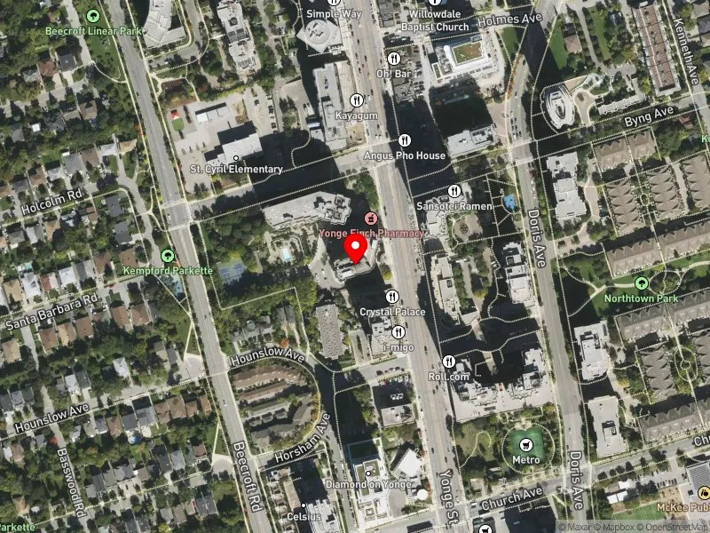 RentSafeTO apartment evaluation satellite view of 5430 YONGE ST in Willowdale, Toronto